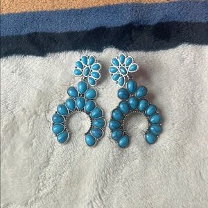 Turquoise Floral Drop Earrings